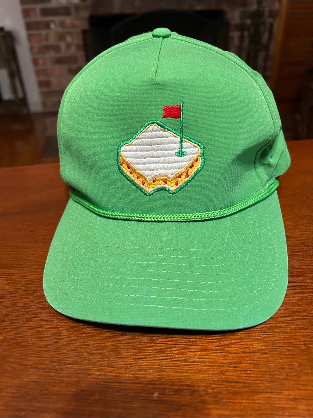 Master’s Pimento SnapBack hat in hard to find green.